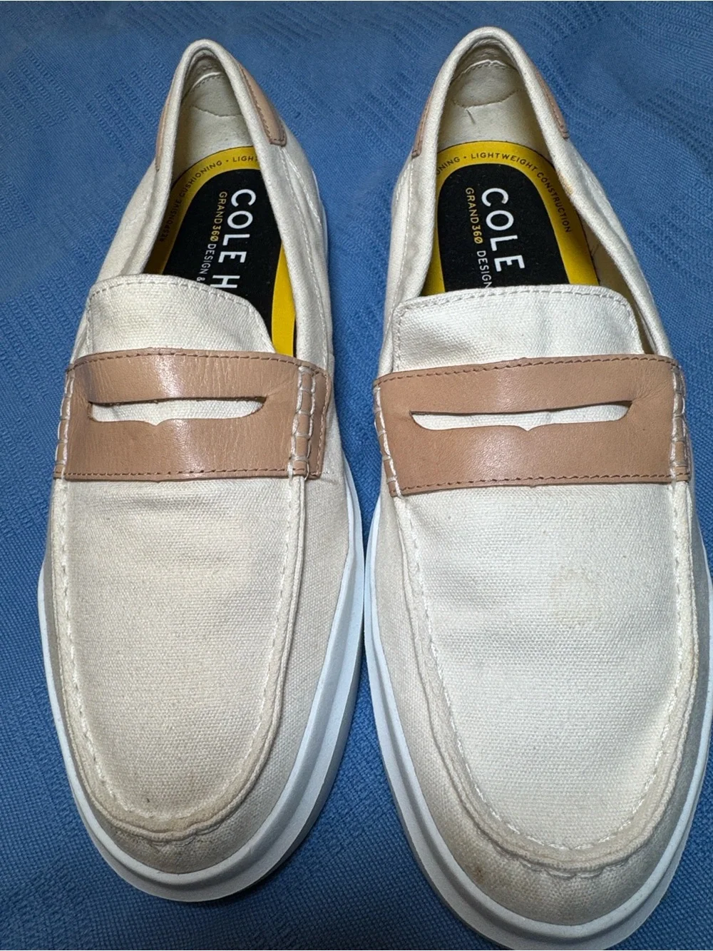 Men 11.5 Cole Haan GrandPrø Rally canvas penny loafers